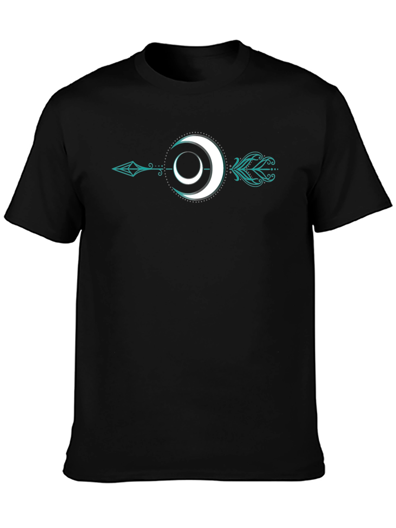 Moon Arrow Graphic Tee - Stylish Black T-Shirt