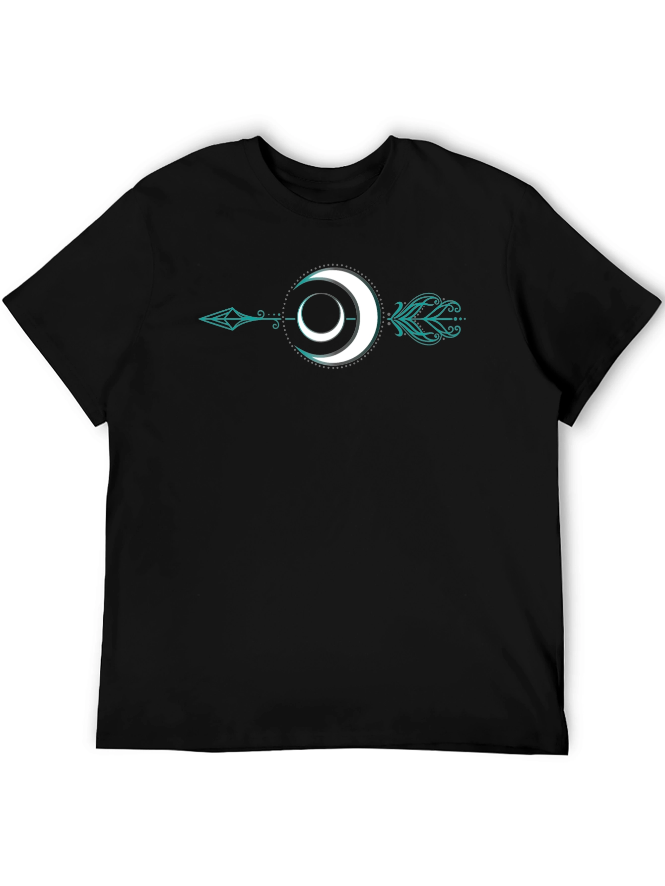 Moon Arrow Graphic Tee - Stylish Black T-Shirt