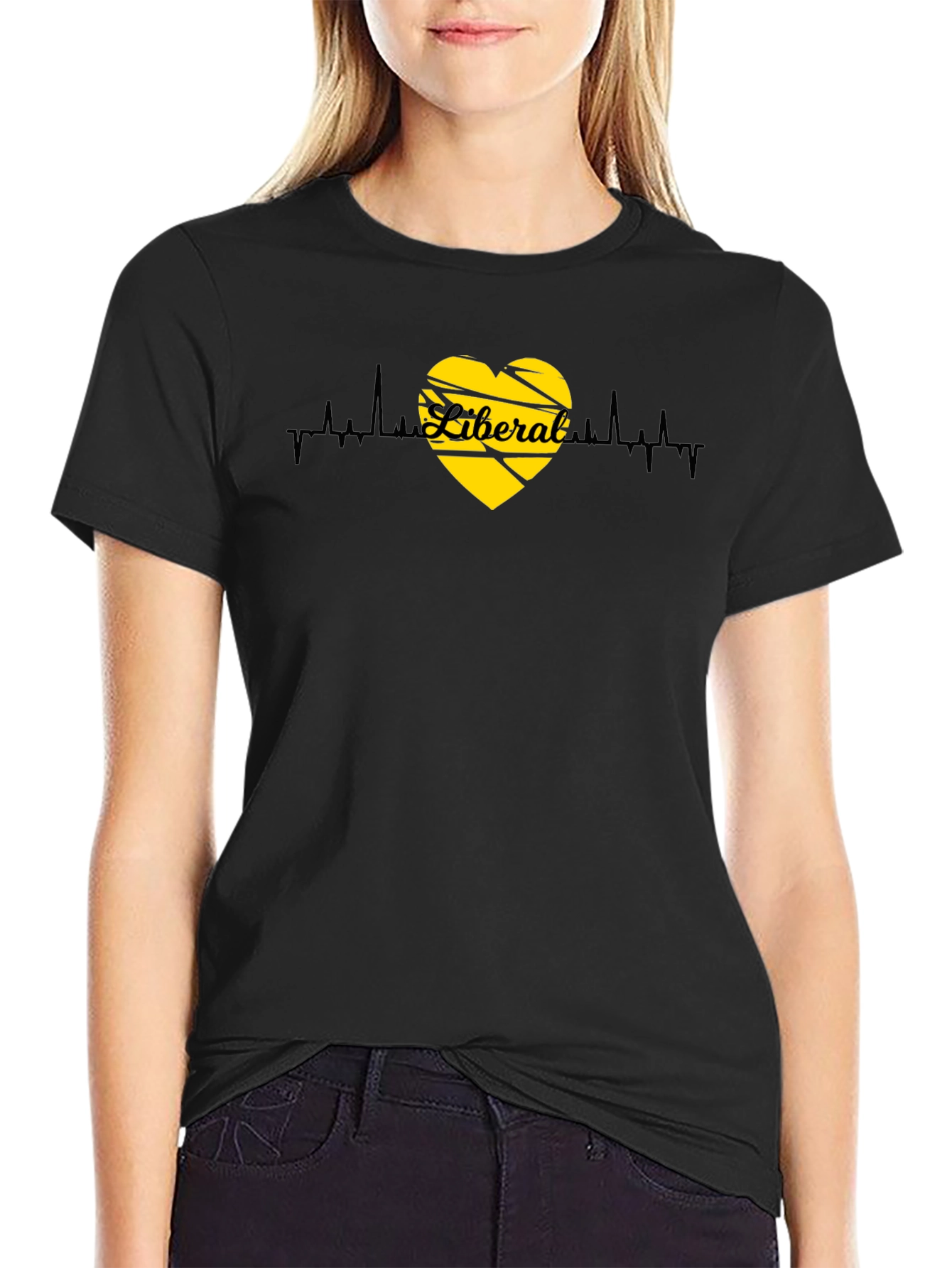 Liberal Heartbeat Graphic Tee - Black