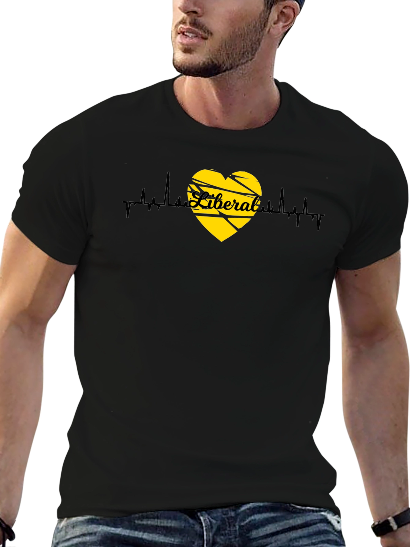 Liberal Heartbeat Graphic Tee - Black