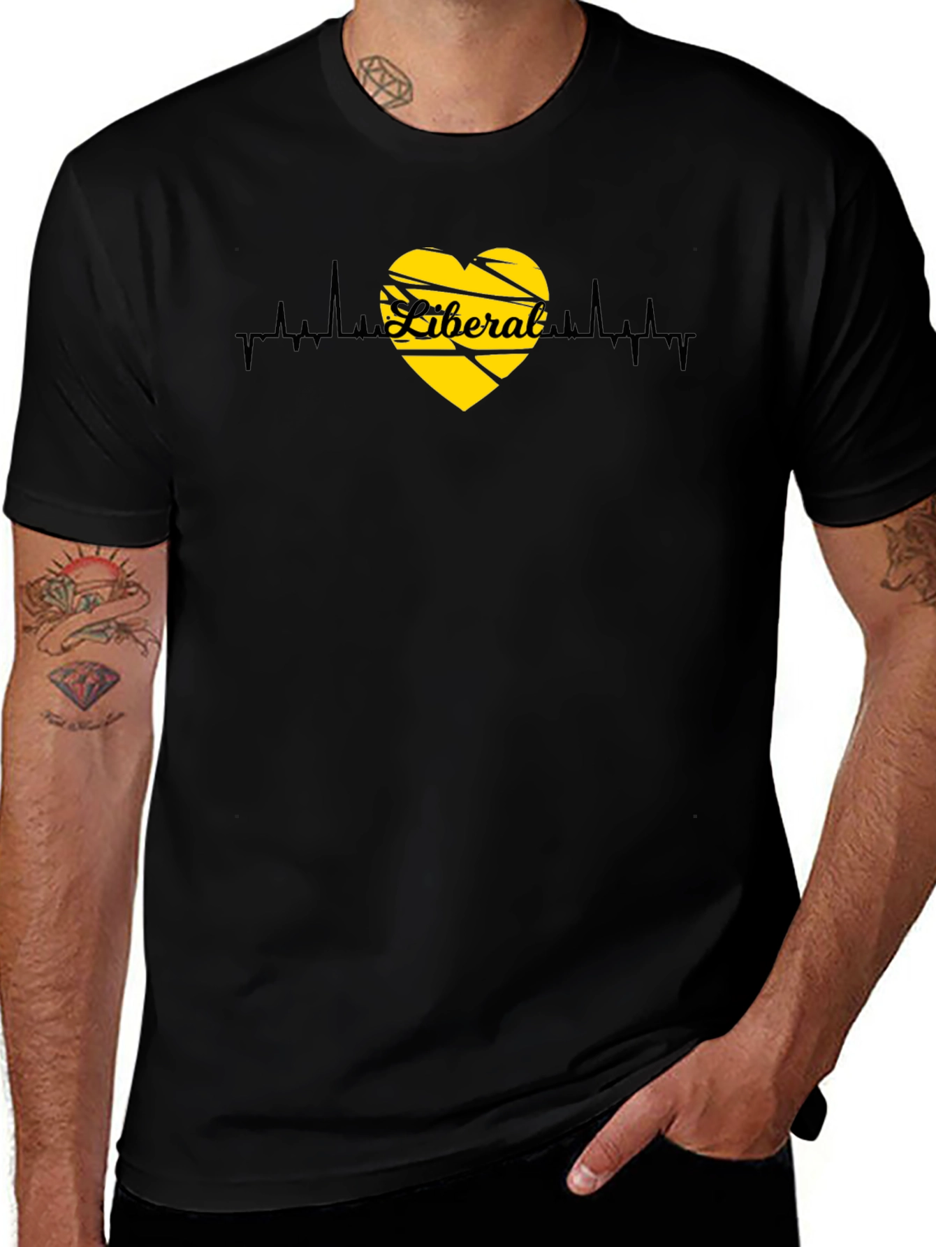 Liberal Heartbeat Graphic Tee - Black