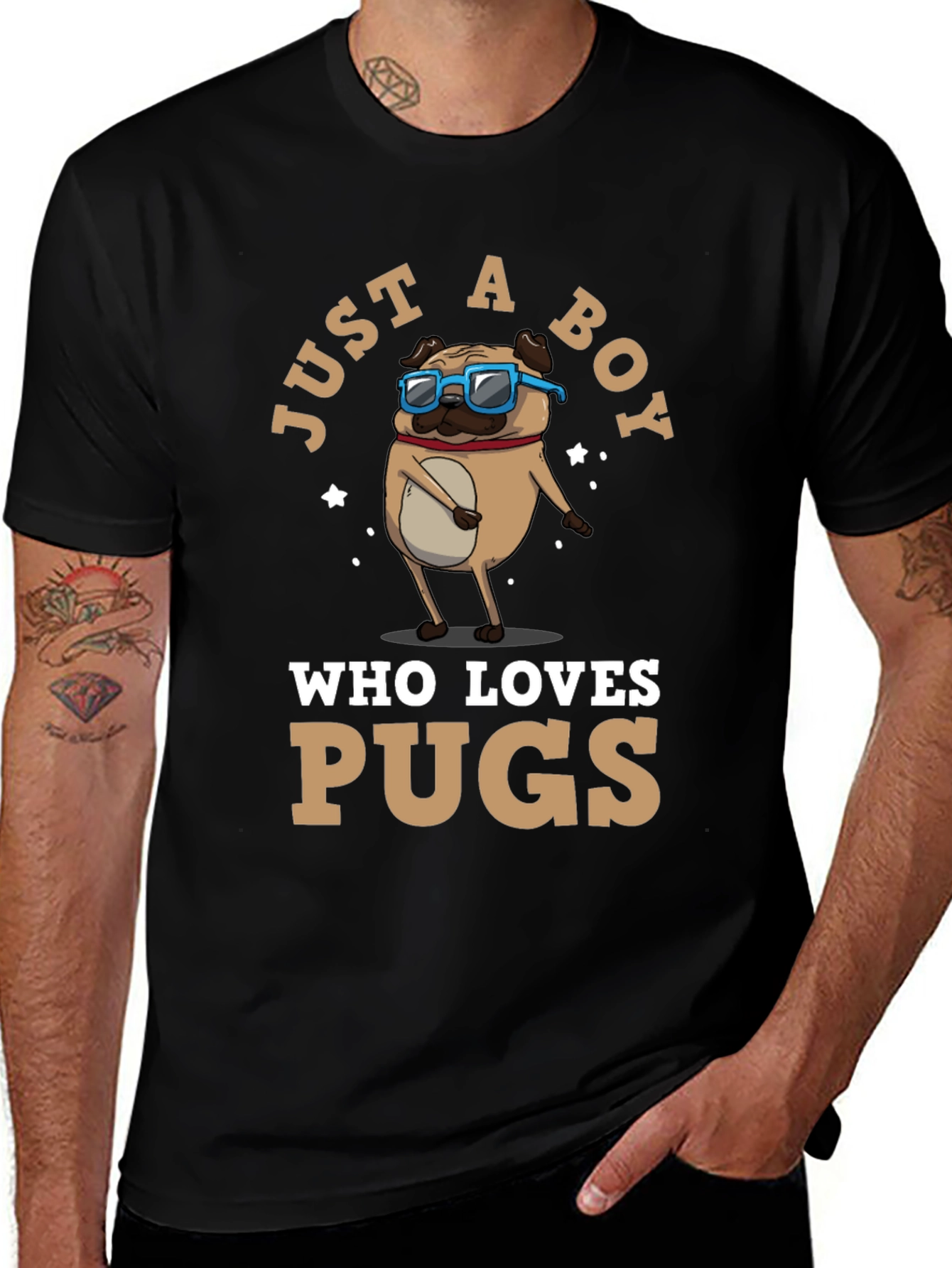 Just a Boy Who Loves Pugs T-Shirt