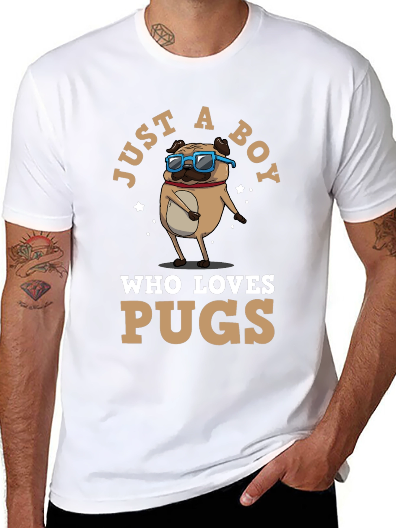 Just a Boy Who Loves Pugs T-Shirt