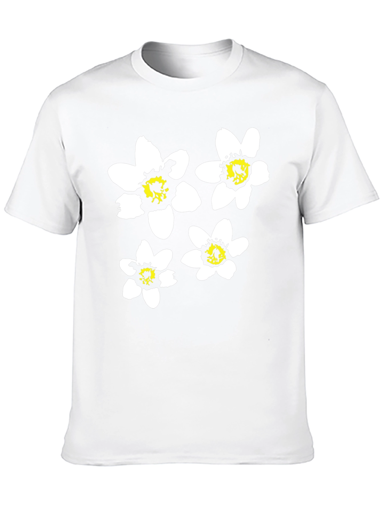 Black Floral Graphic Tee for Men