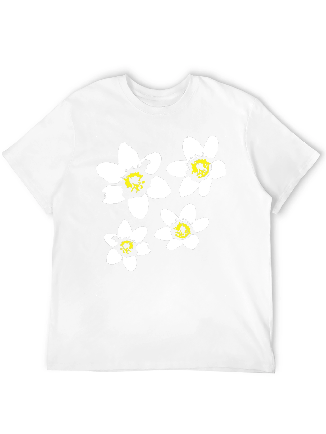 Black Floral Graphic Tee for Men