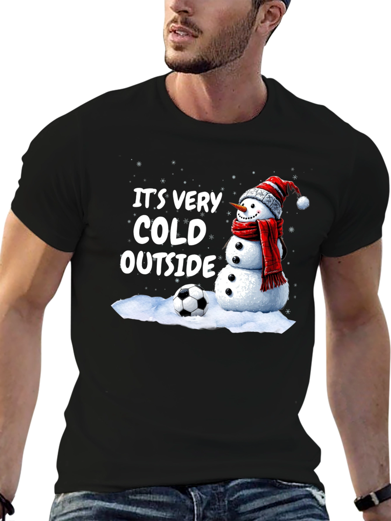 Its Very Cold Outside Snowman Soccer T-Shirt