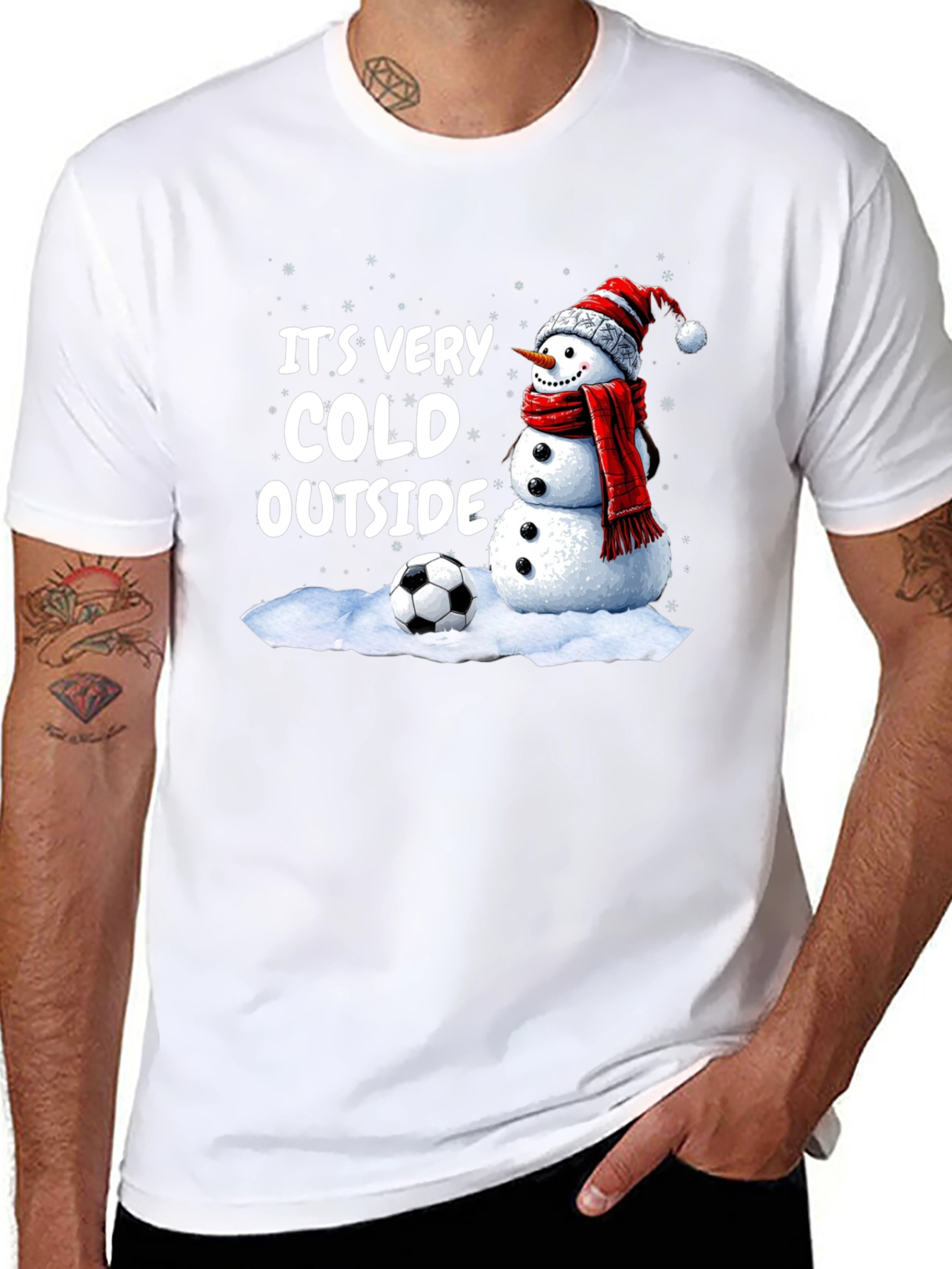 Its Very Cold Outside Snowman Soccer T-Shirt