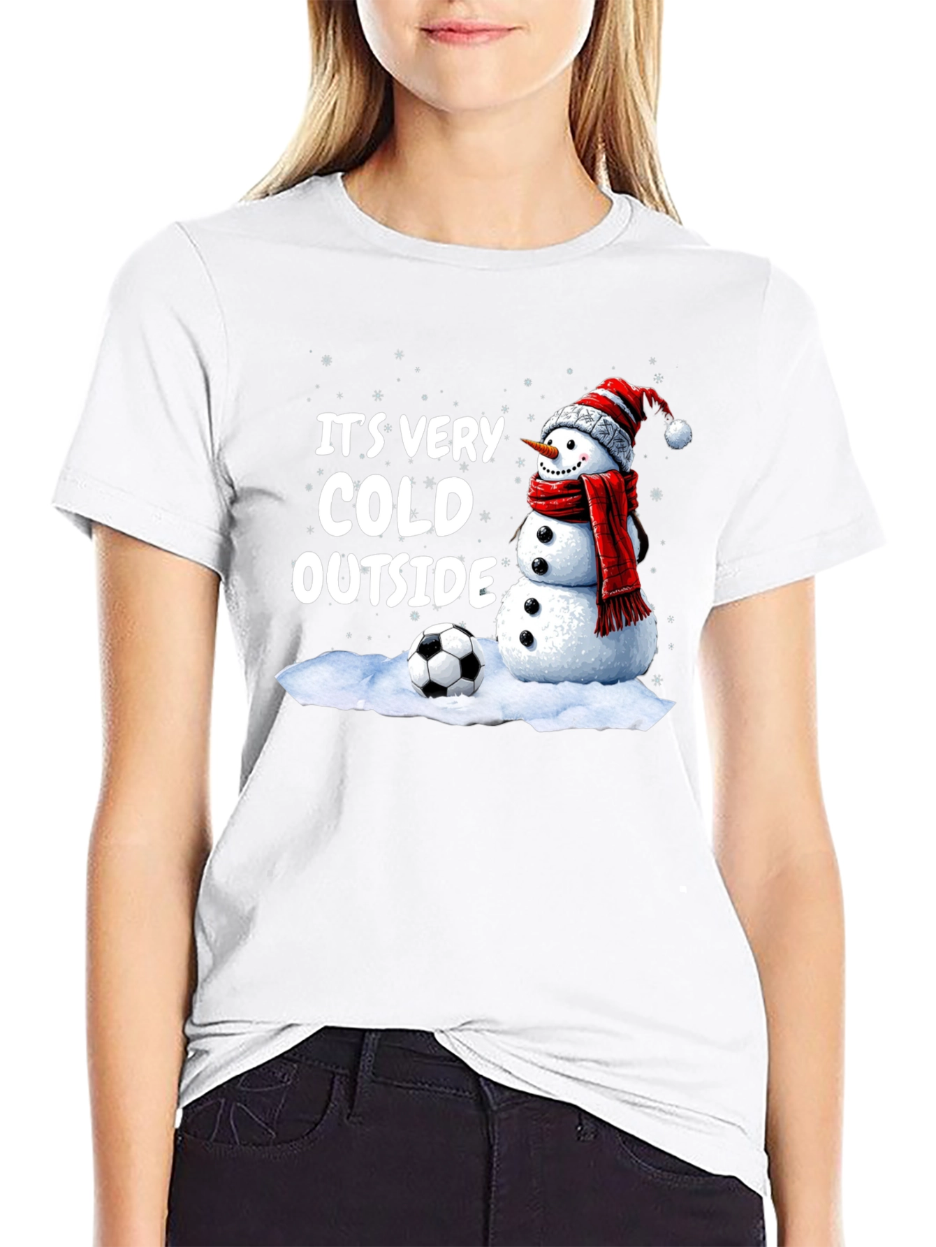 Its Very Cold Outside Snowman Soccer T-Shirt