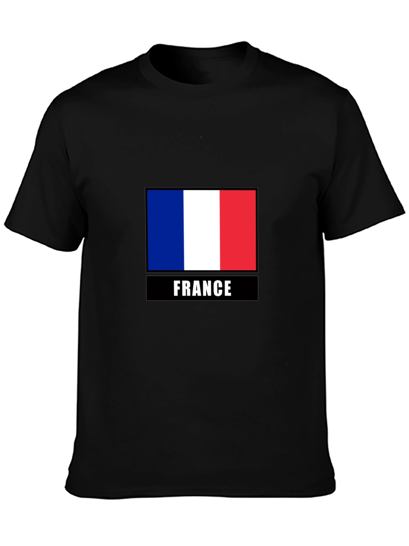 France Flag Graphic Tee - Black Cotton T-Shirt