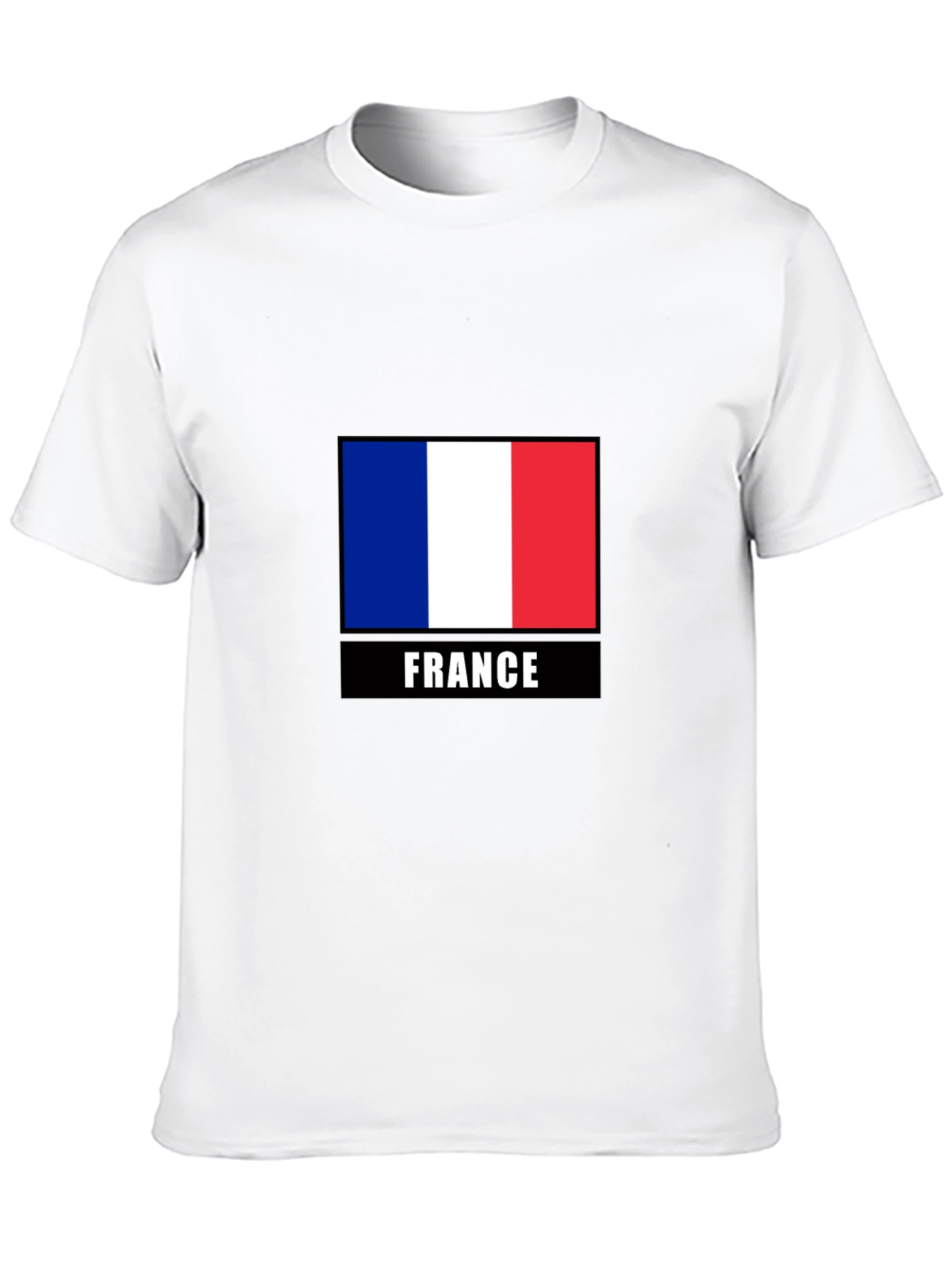 France Flag Graphic Tee - Black Cotton T-Shirt