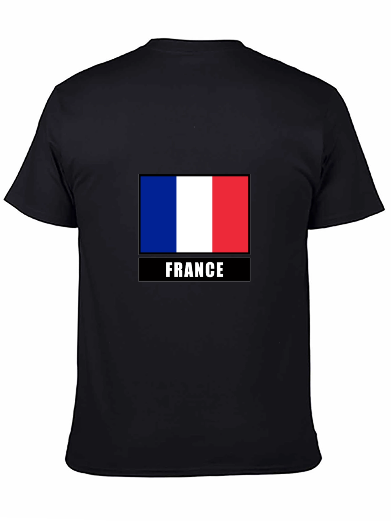 France Flag Graphic Tee - Black Cotton T-Shirt
