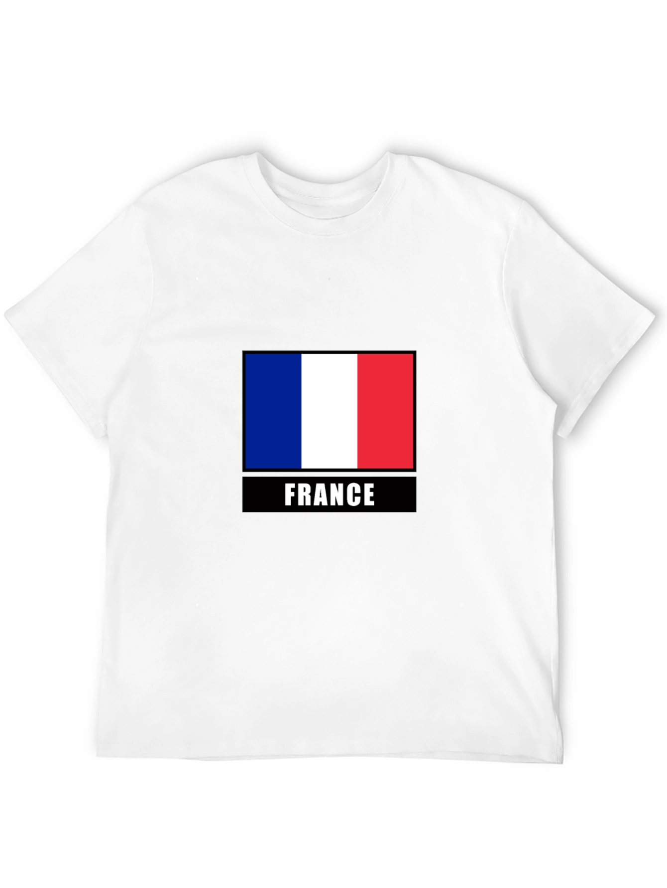 France Flag Graphic Tee - Black Cotton T-Shirt