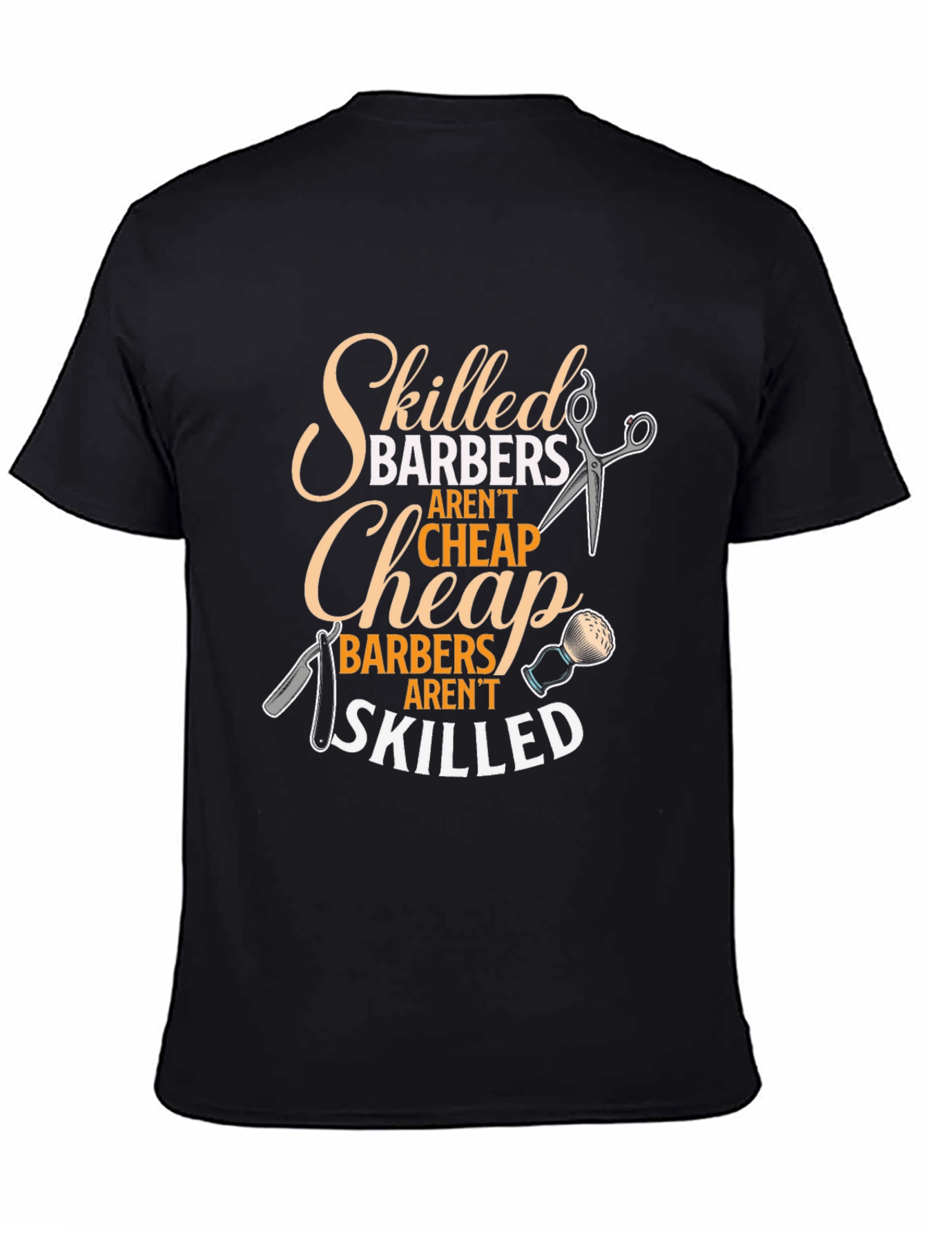 Skilled Barbers Graphic Tee - Black Crew Neck T-Shirt