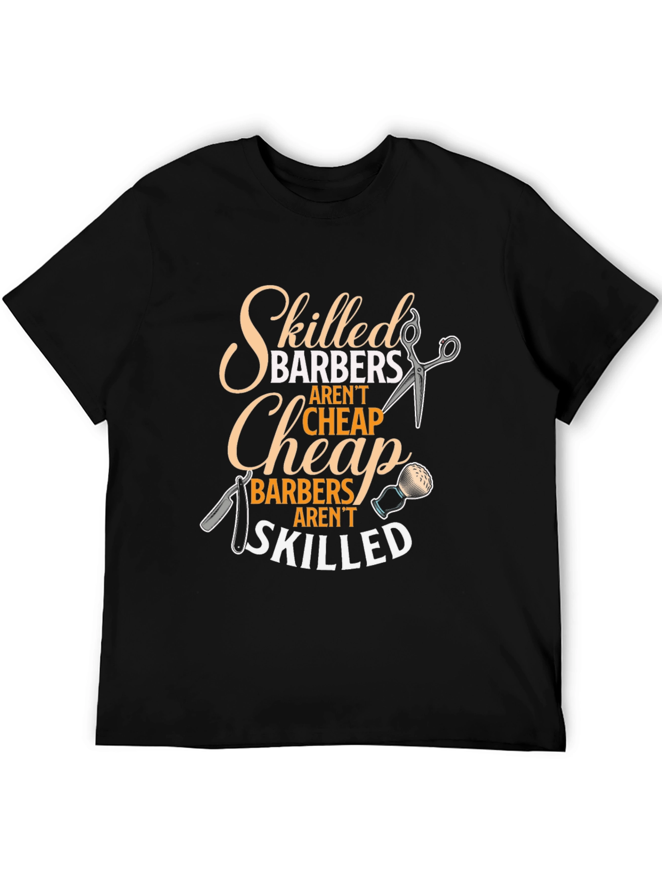Skilled Barbers Graphic Tee - Black Crew Neck T-Shirt