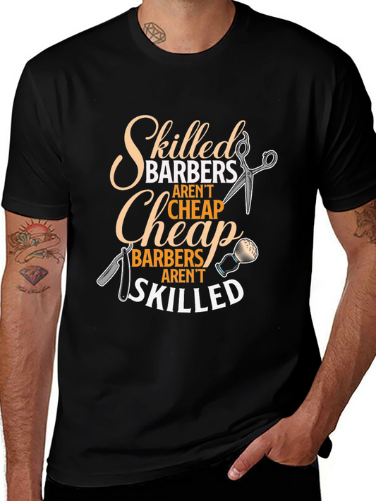 Skilled Barbers Graphic Tee - Black Crew Neck T-Shirt
