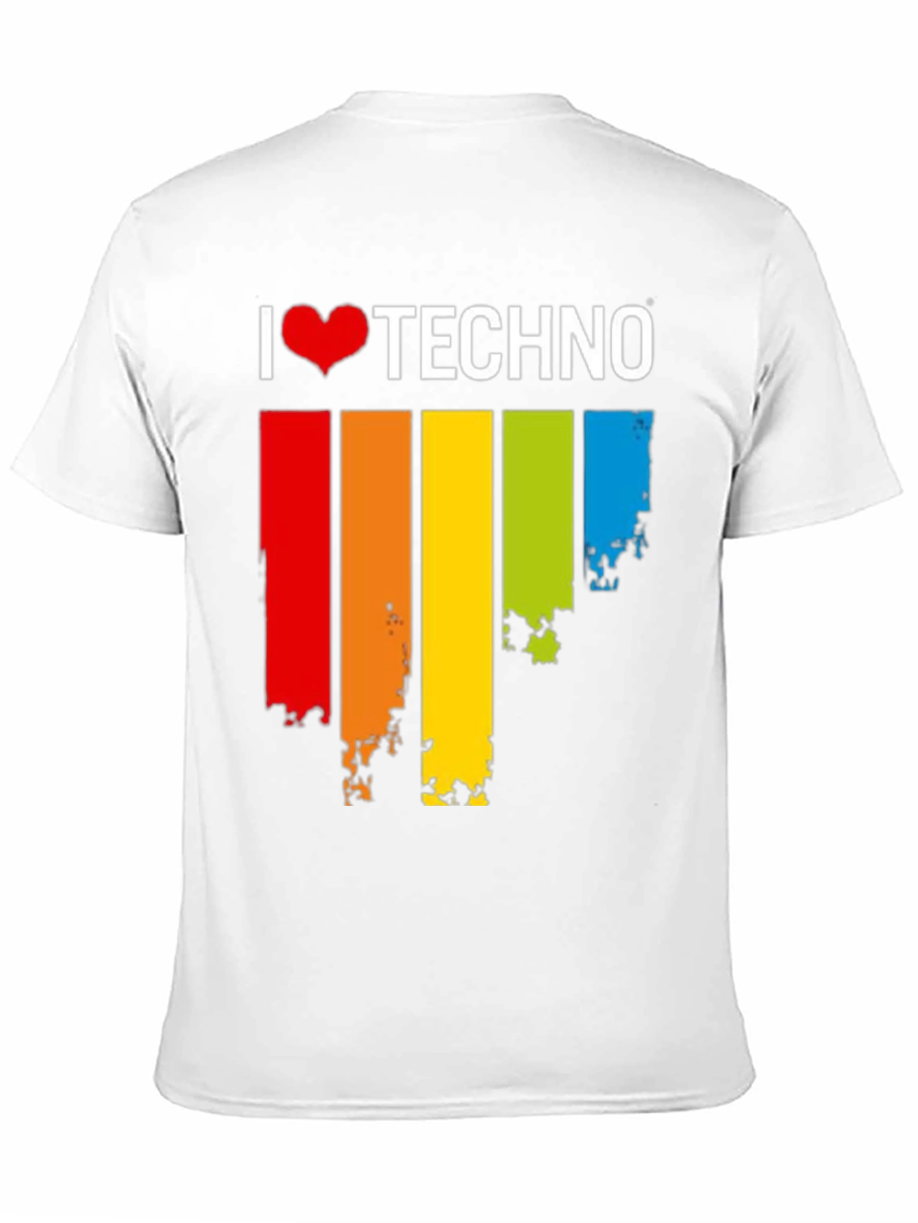 I Love Techno Rainbow Grunge T-Shirt