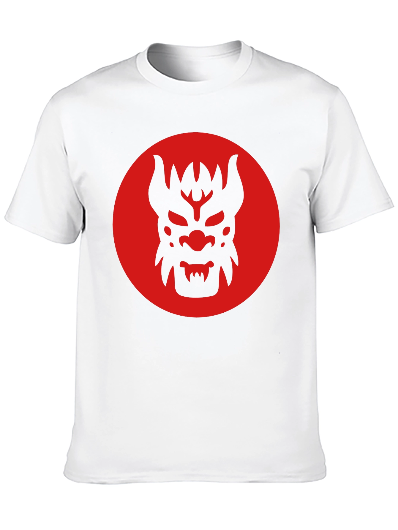 Black T-Shirt with Red Oni Mask Design