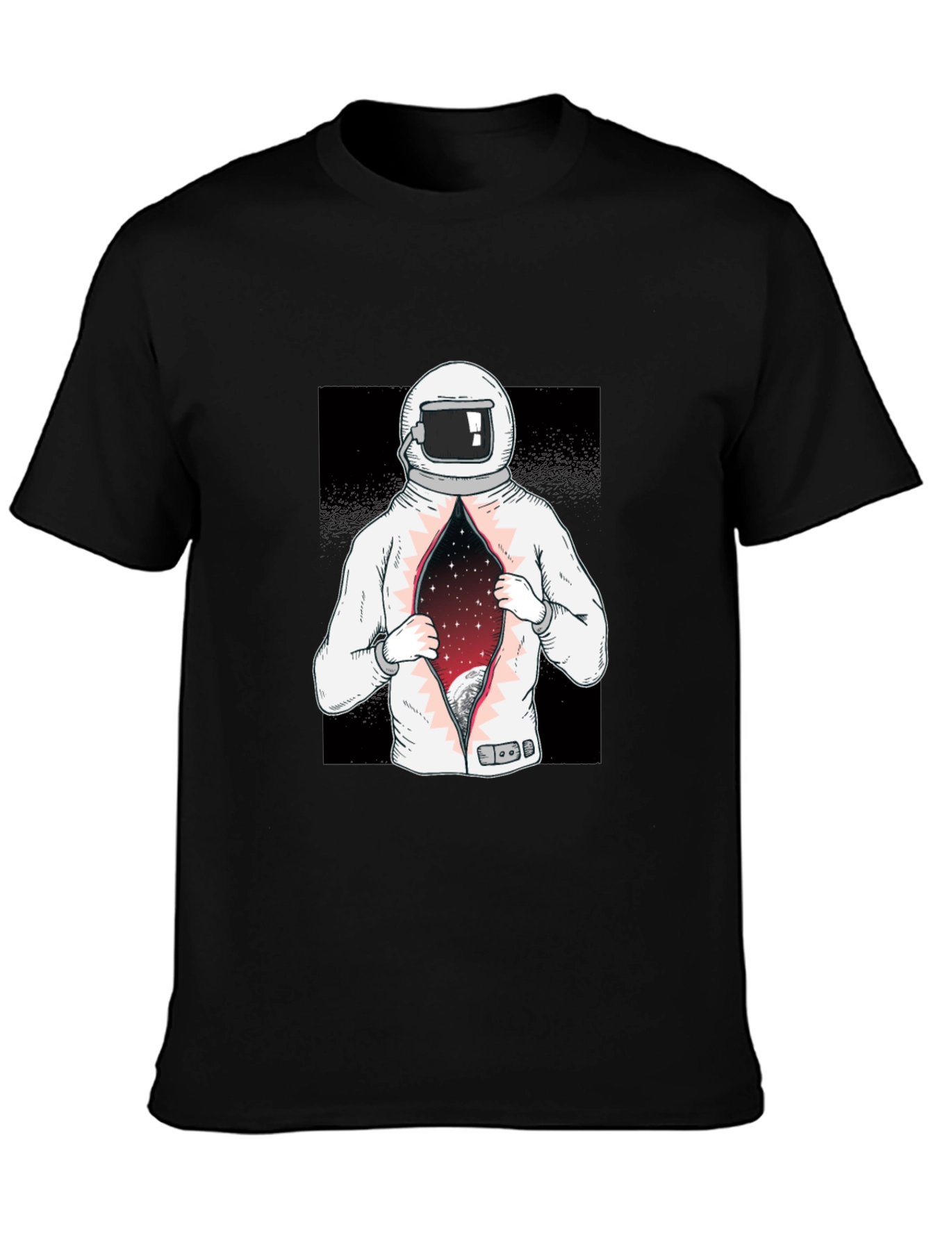 Astronaut Space Galaxy T-Shirt - Black Graphic Tee