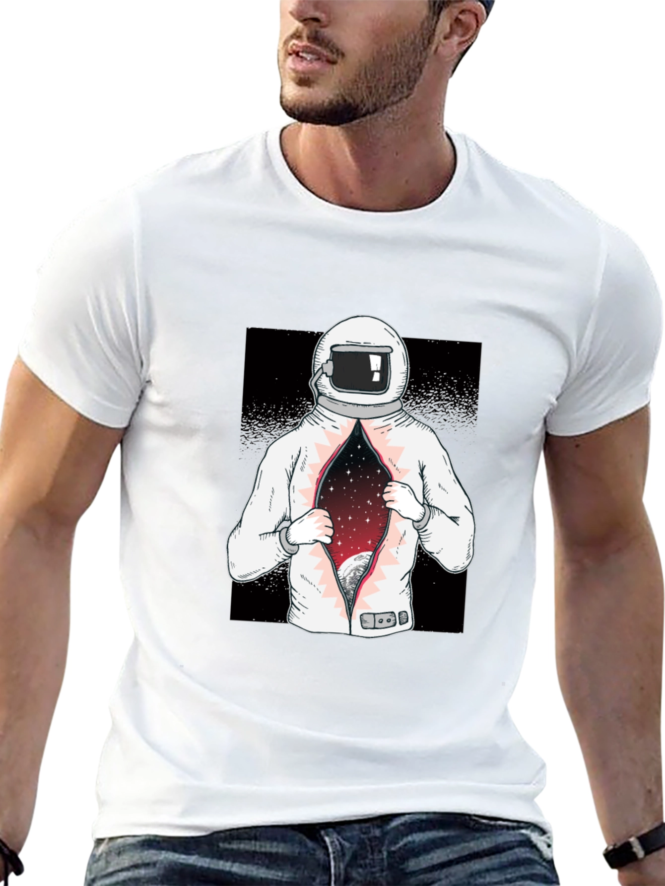 Astronaut Space Galaxy T-Shirt - Black Graphic Tee