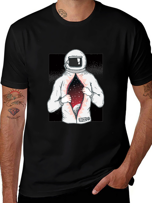 Astronaut Space Galaxy T-Shirt - Black Graphic Tee