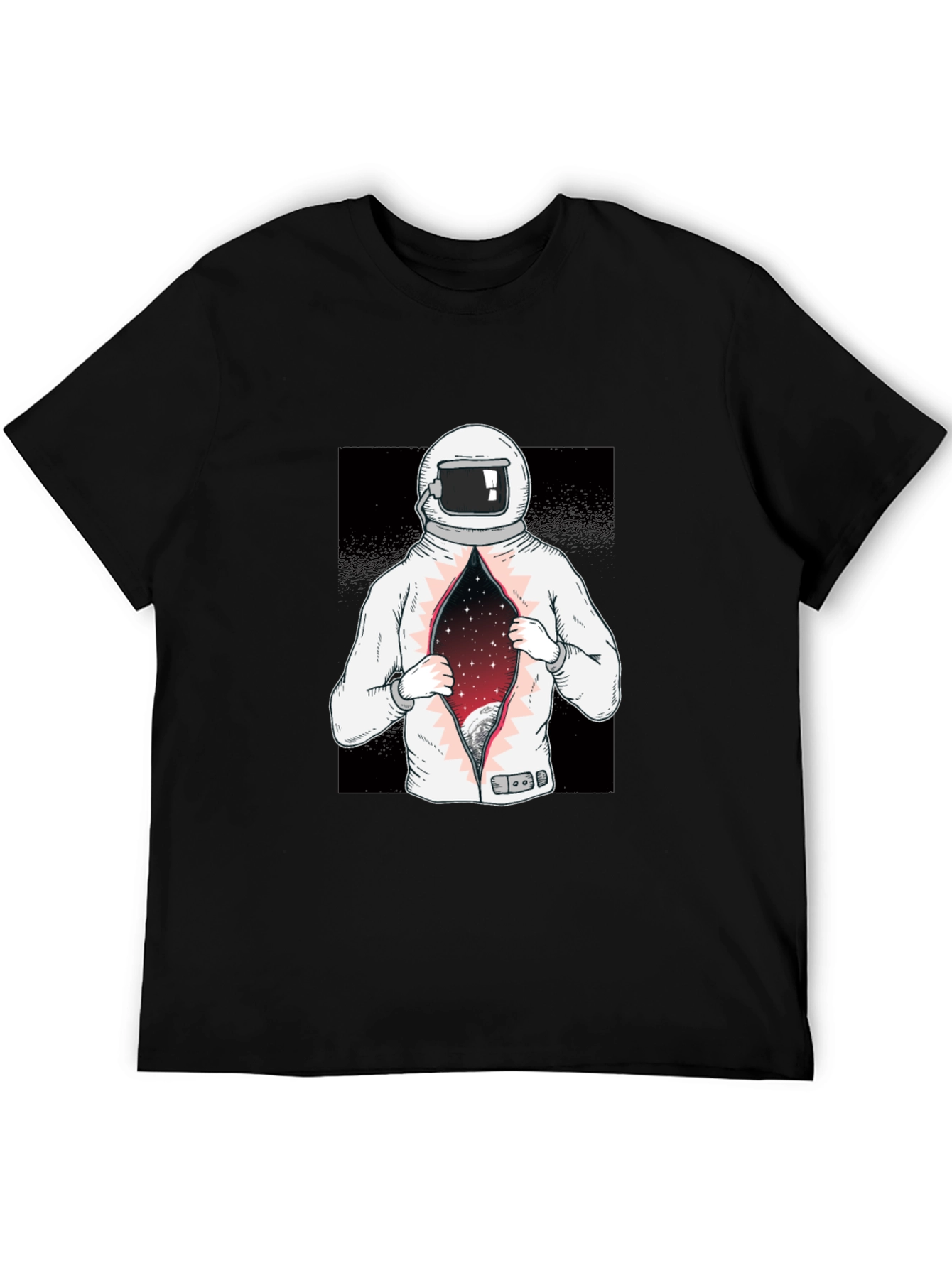 Astronaut Space Galaxy T-Shirt - Black Graphic Tee