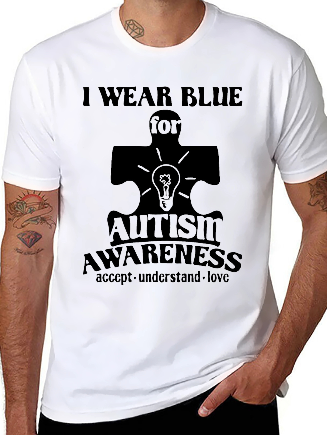 Autism Awareness T-Shirt: I Wear Blue