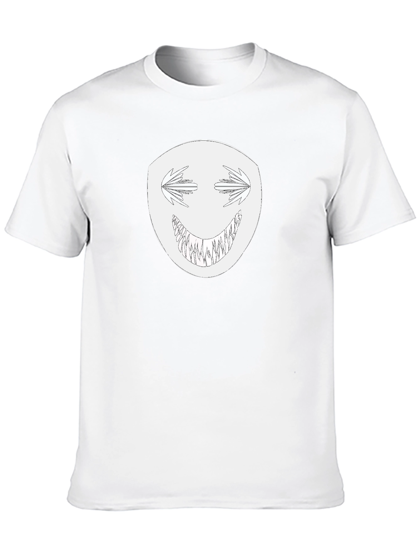 Mens Black T-Shirt with Creepy Grin Graphic