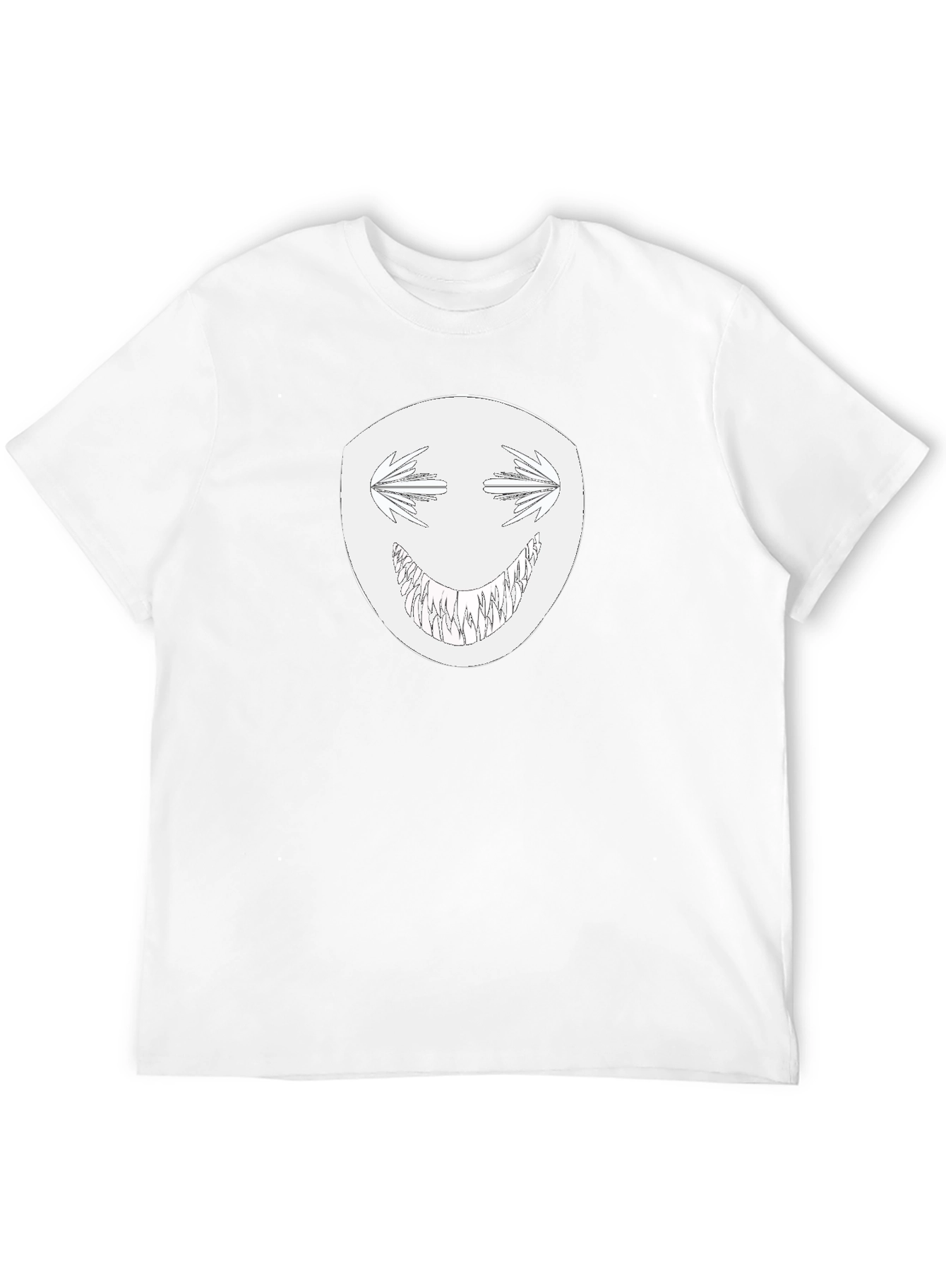 Mens Black T-Shirt with Creepy Grin Graphic
