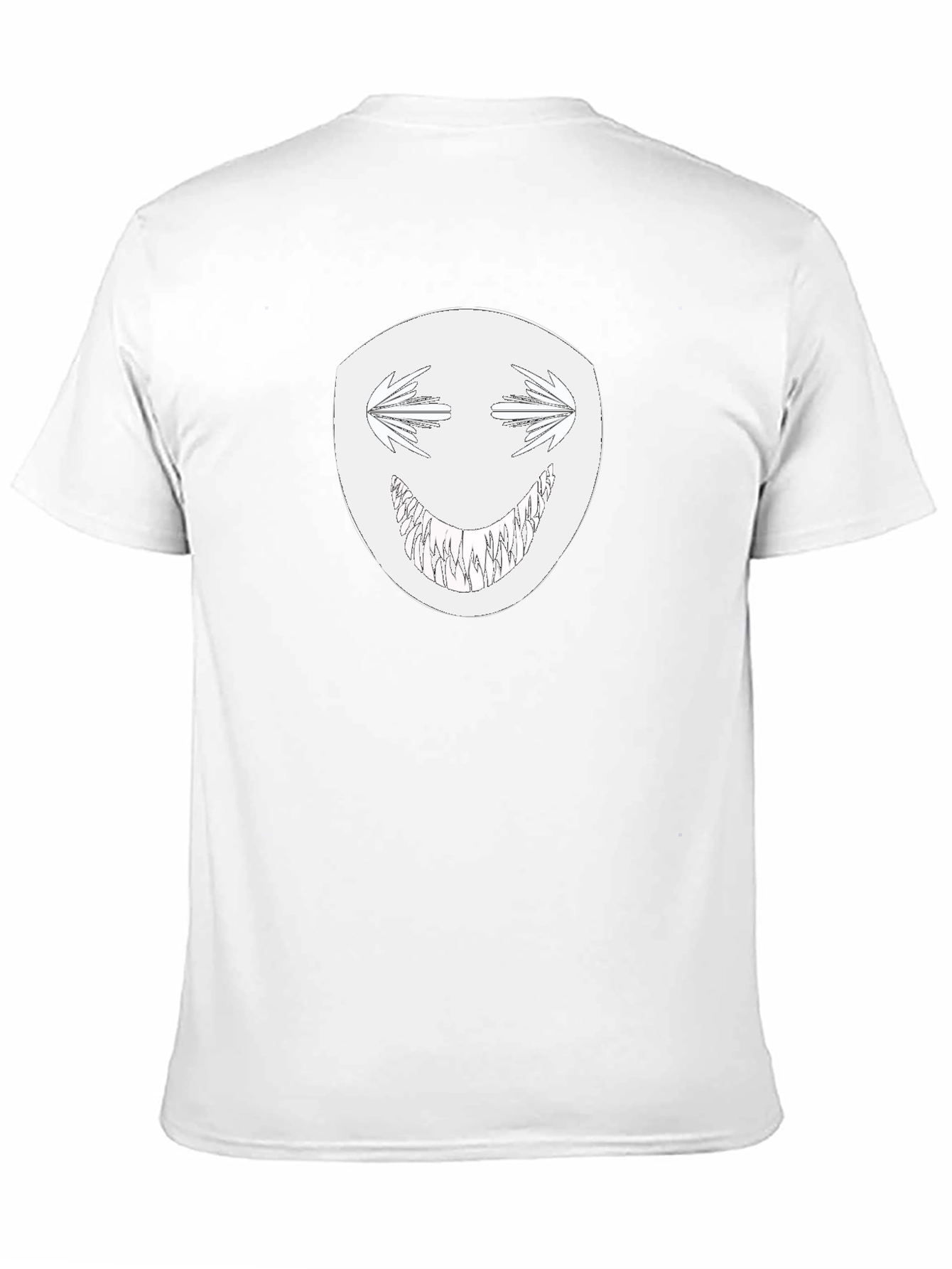 Mens Black T-Shirt with Creepy Grin Graphic