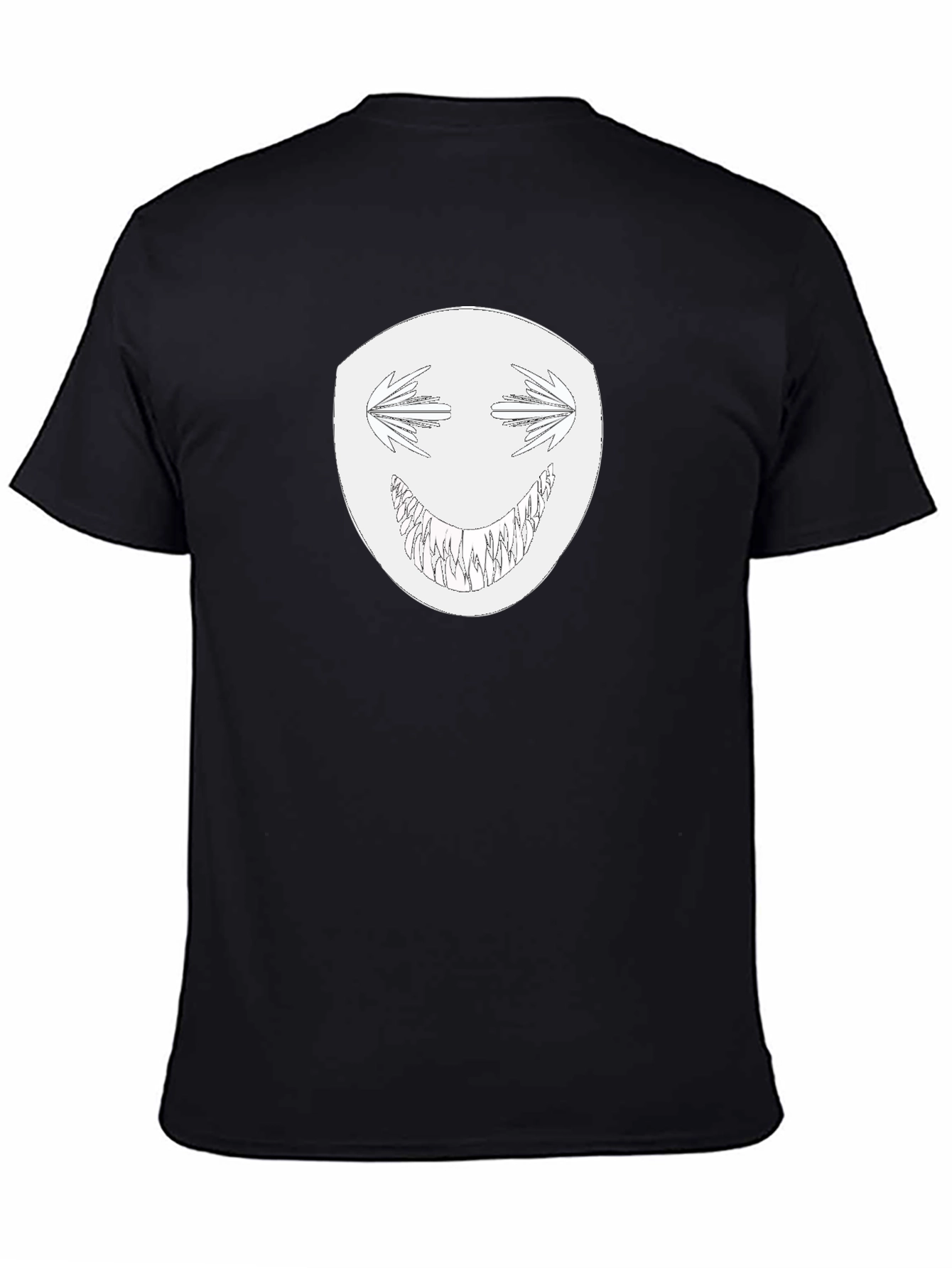 Mens Black T-Shirt with Creepy Grin Graphic