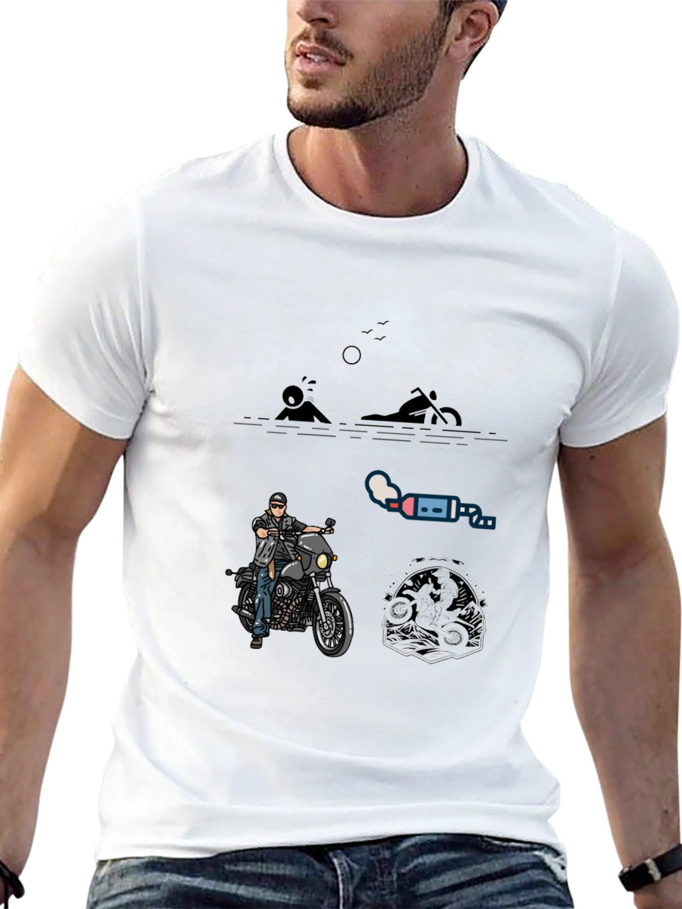 Motorcycle Graphic Tee - Rider Style