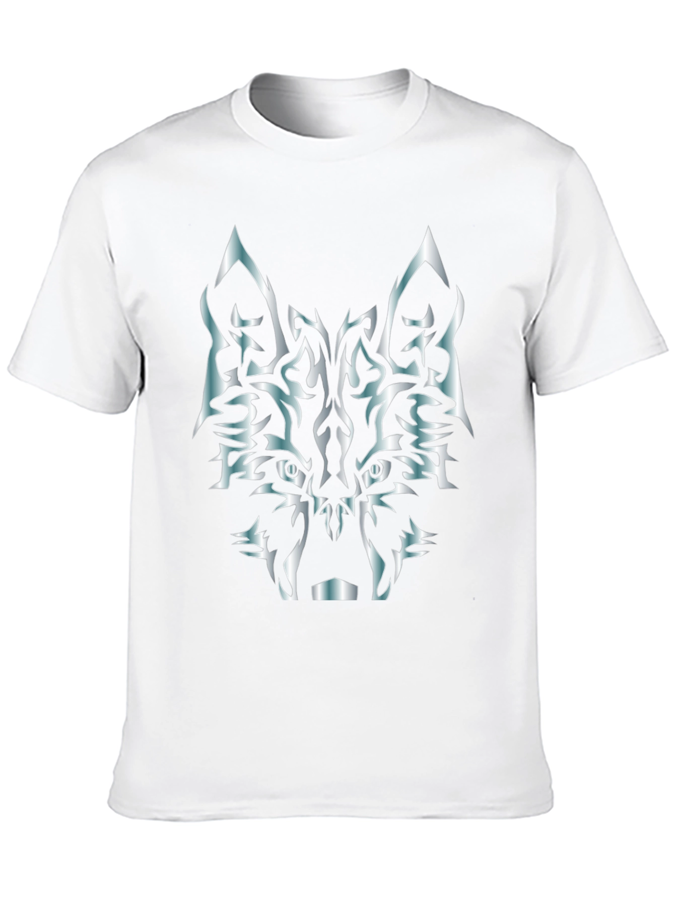 Tribal Wolf Graphic T-Shirt - Black