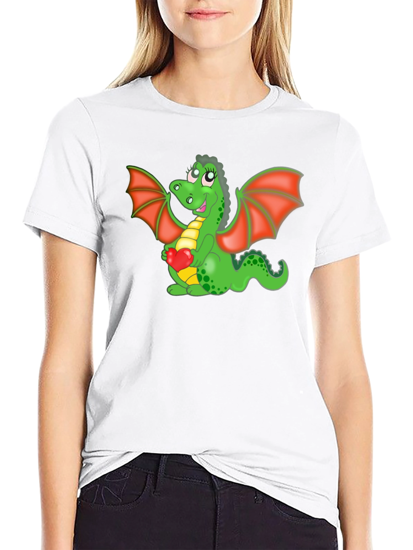 Cute Dragon Holding Heart T-Shirt