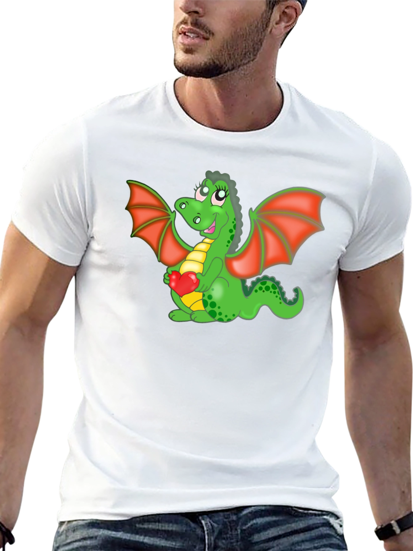Cute Dragon Holding Heart T-Shirt