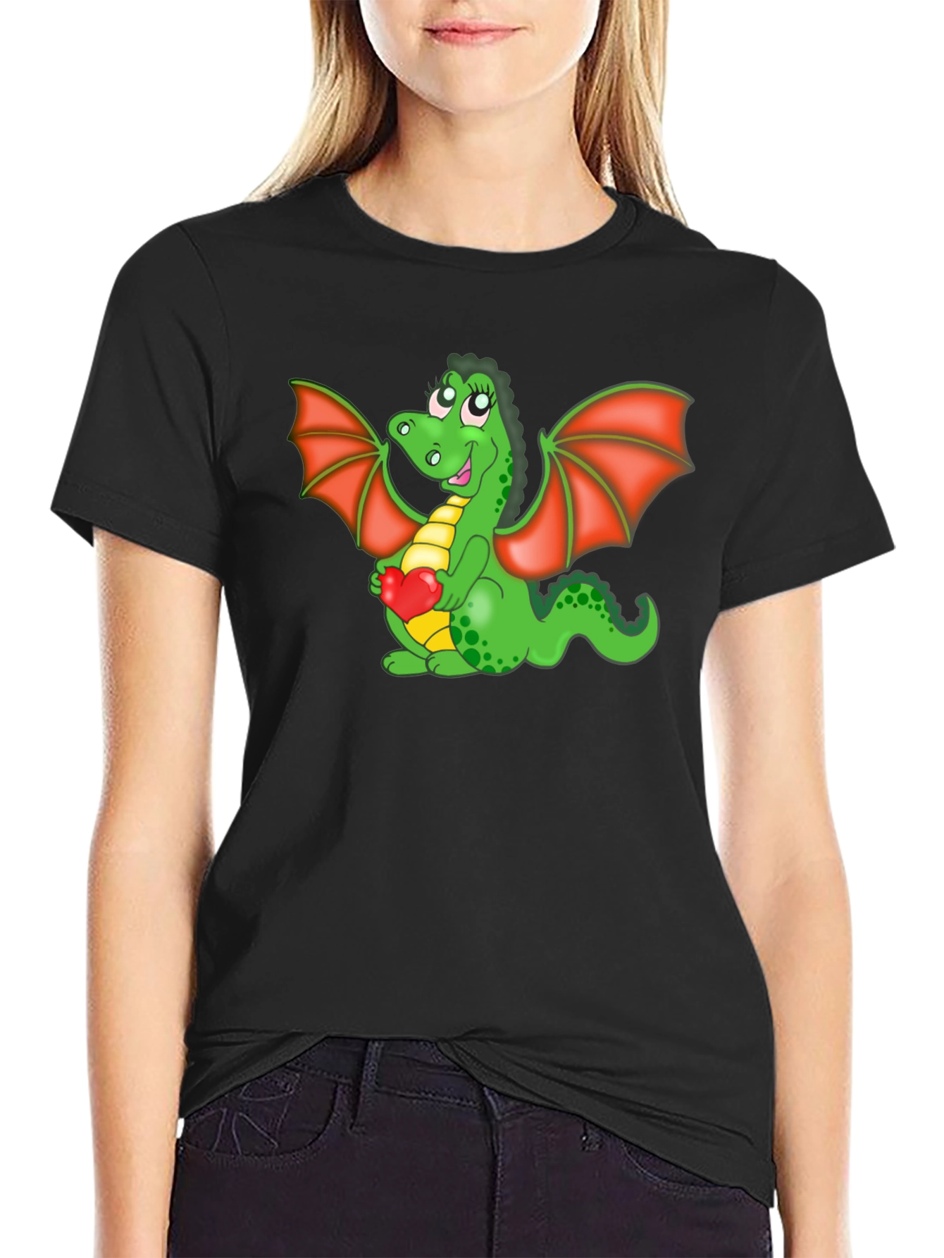 Cute Dragon Holding Heart T-Shirt