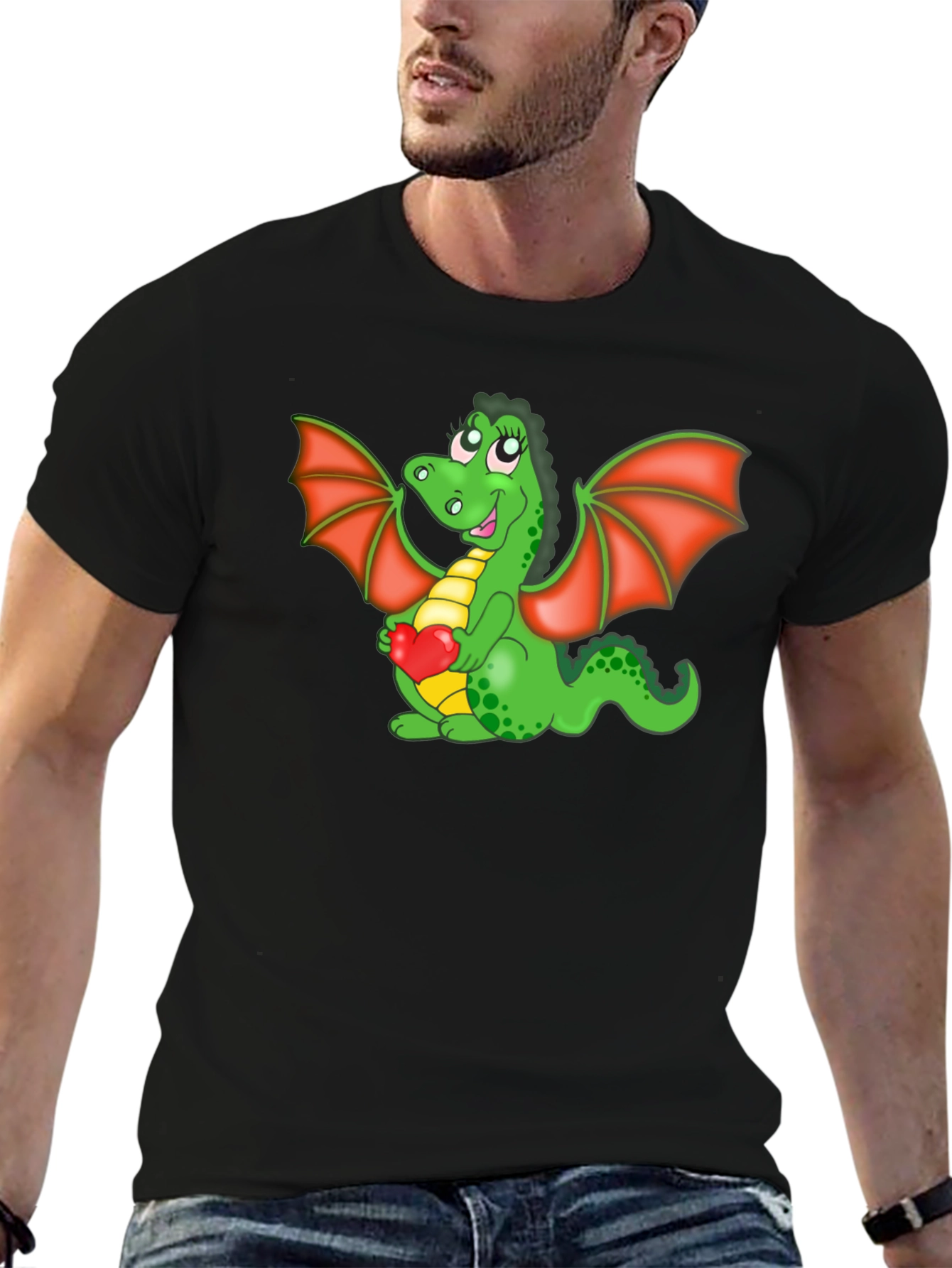 Cute Dragon Holding Heart T-Shirt