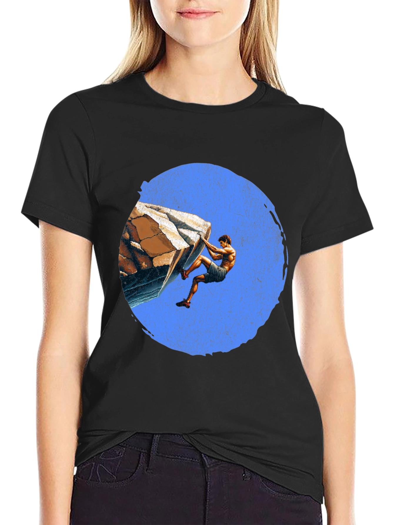 Rock Climbing Graphic Tee - Black