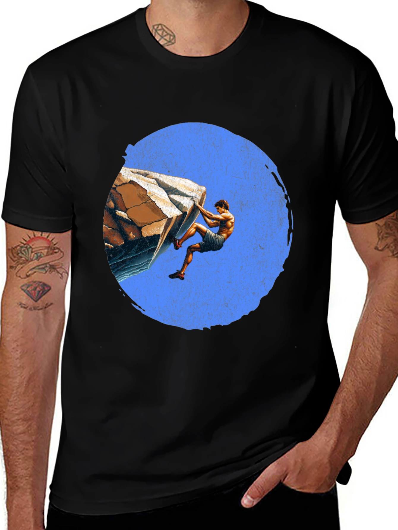 Rock Climbing Graphic Tee - Black