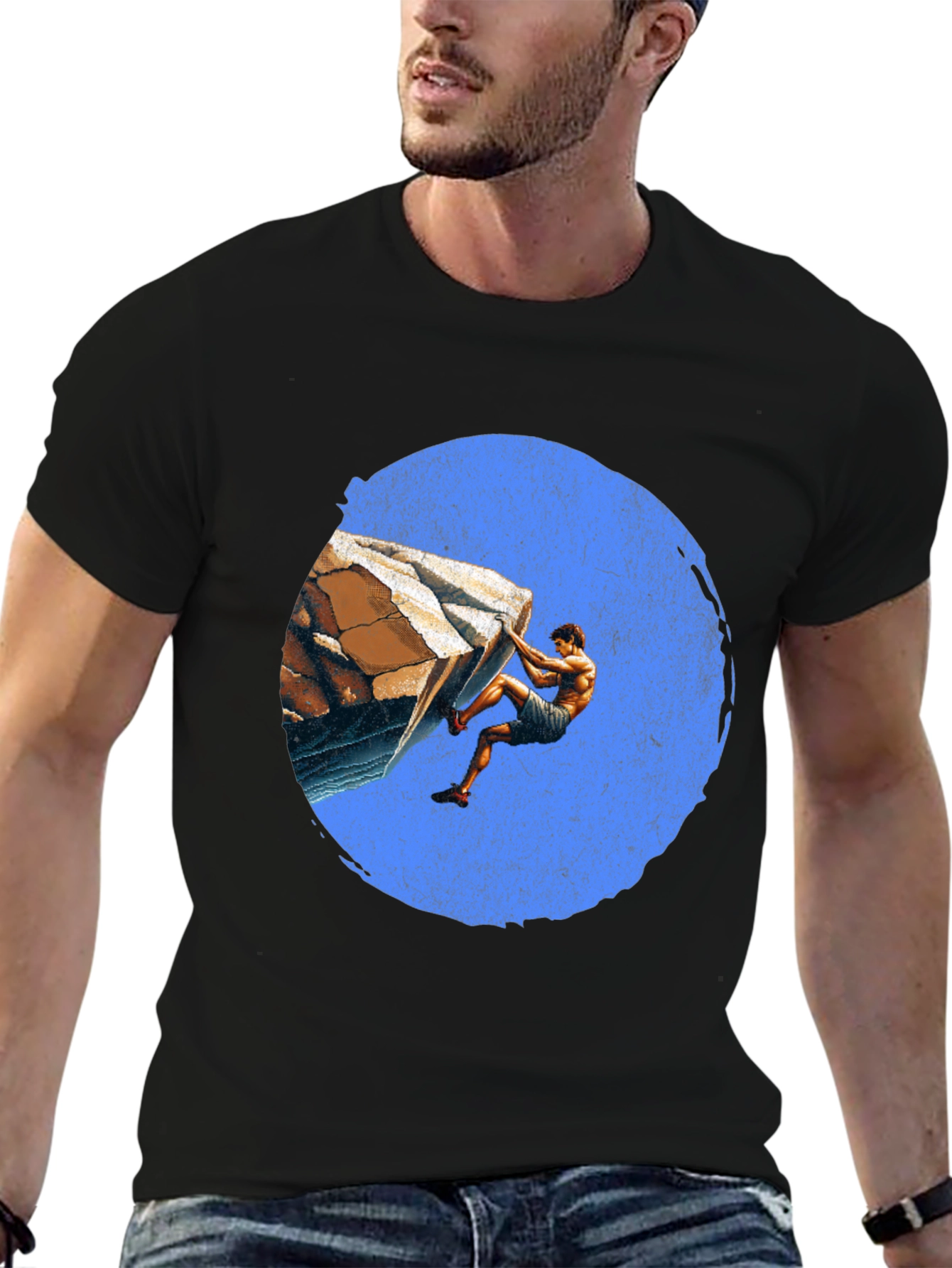 Rock Climbing Graphic Tee - Black