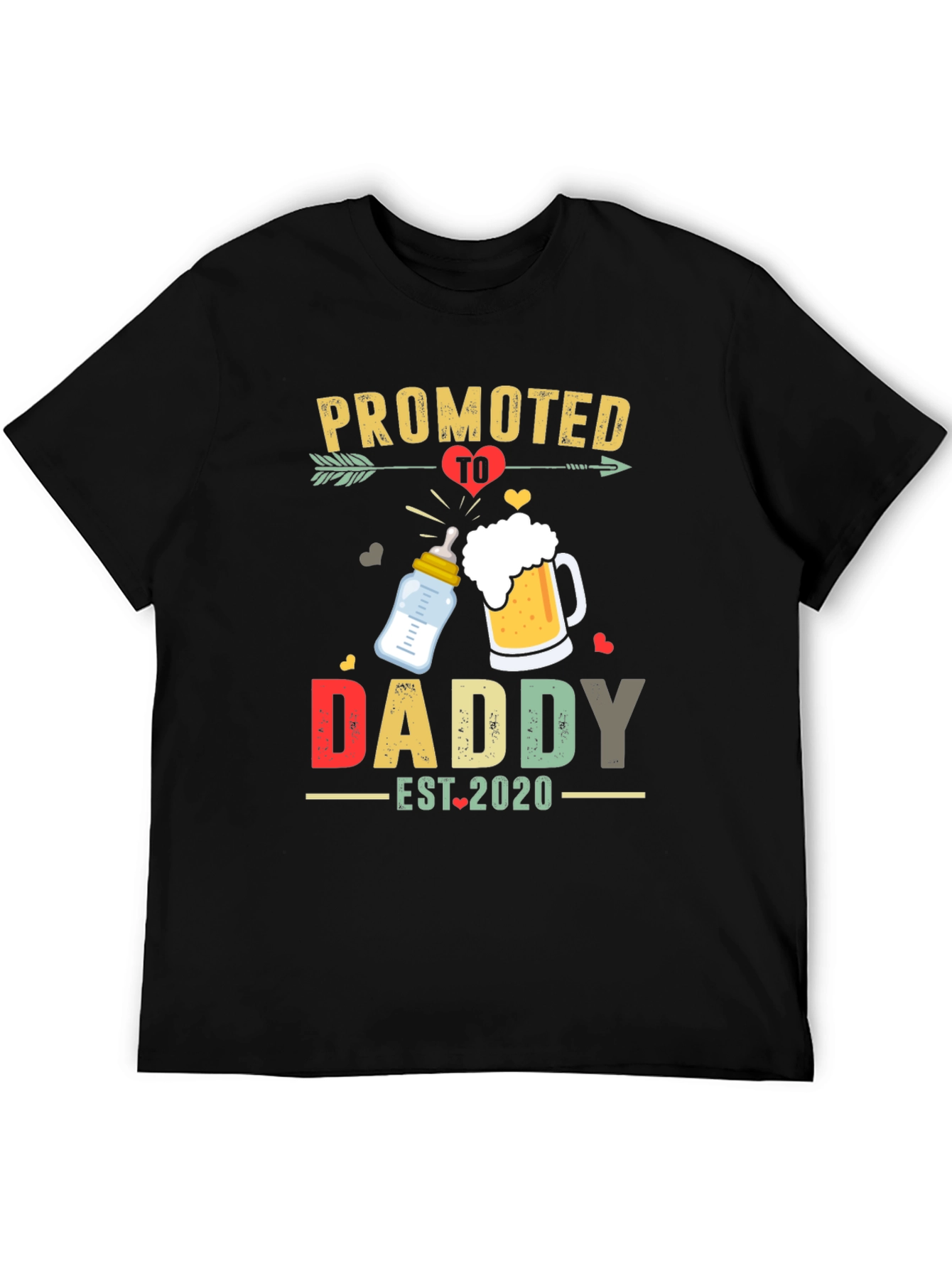Promoted To Daddy Est. 2020 Mens Black T-Shirt