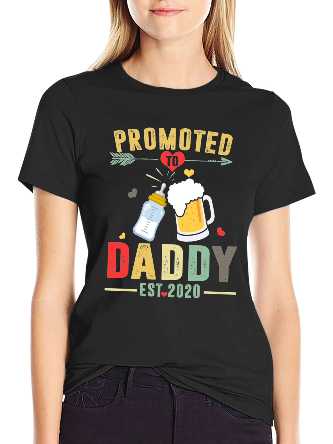 Promoted To Daddy Est. 2020 Mens Black T-Shirt