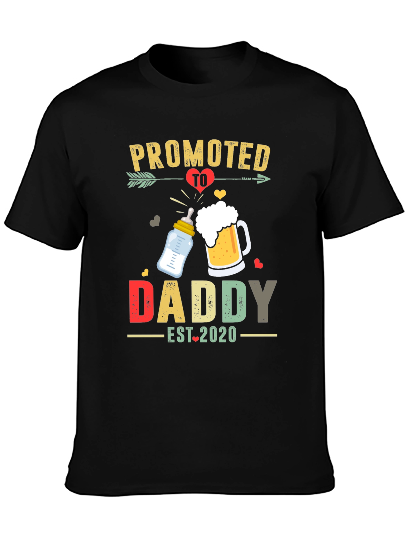 Promoted To Daddy Est. 2020 Mens Black T-Shirt