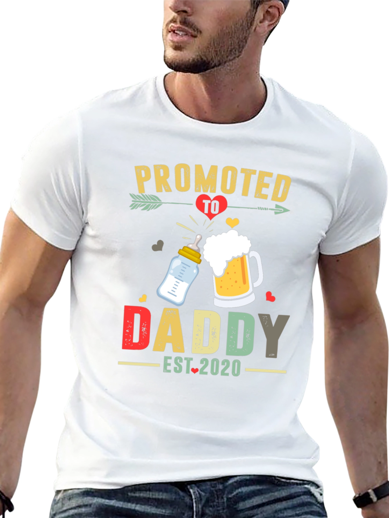 Promoted To Daddy Est. 2020 Mens Black T-Shirt