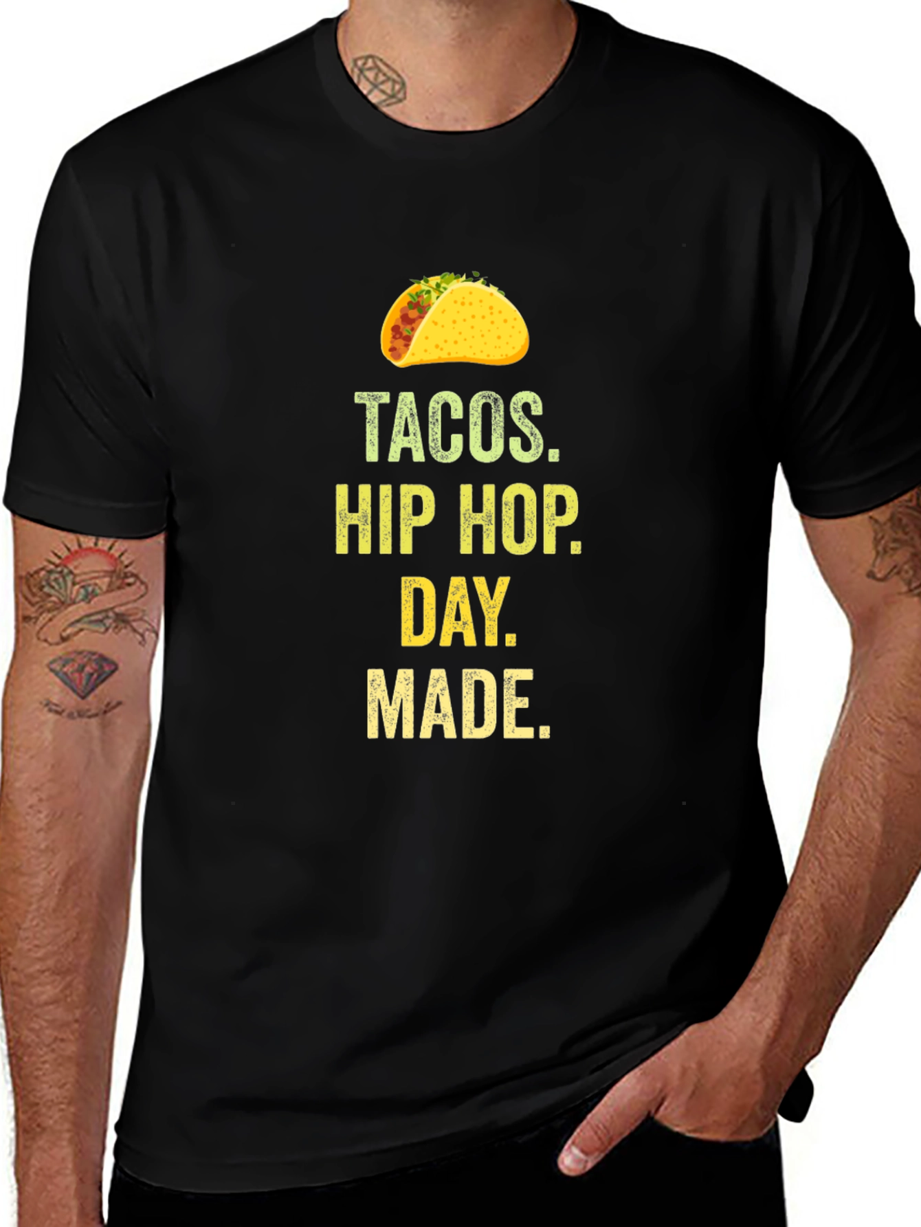 Tacos Hip Hop Day Made Graphic T-Shirt