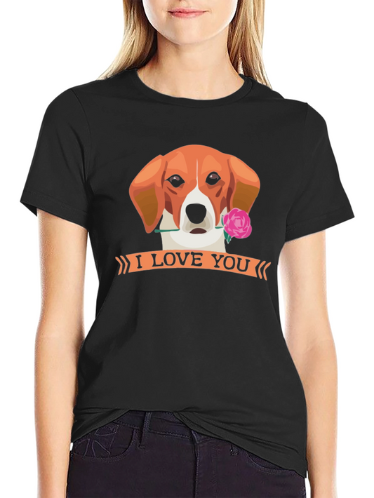 I Love You Dog T-Shirt - Cute Valentines Day Tee