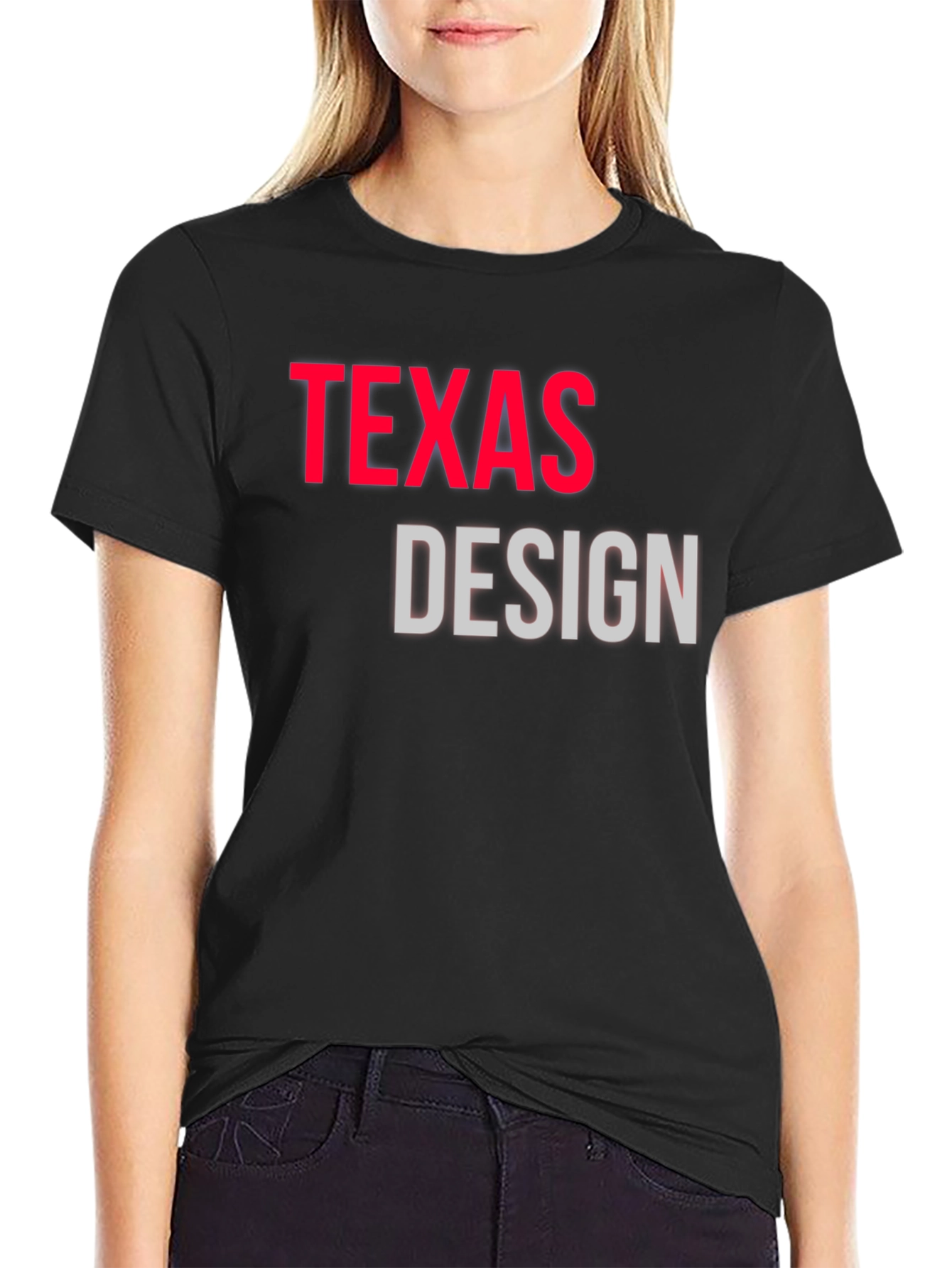 Texas Design Black Graphic Tee Shirt
