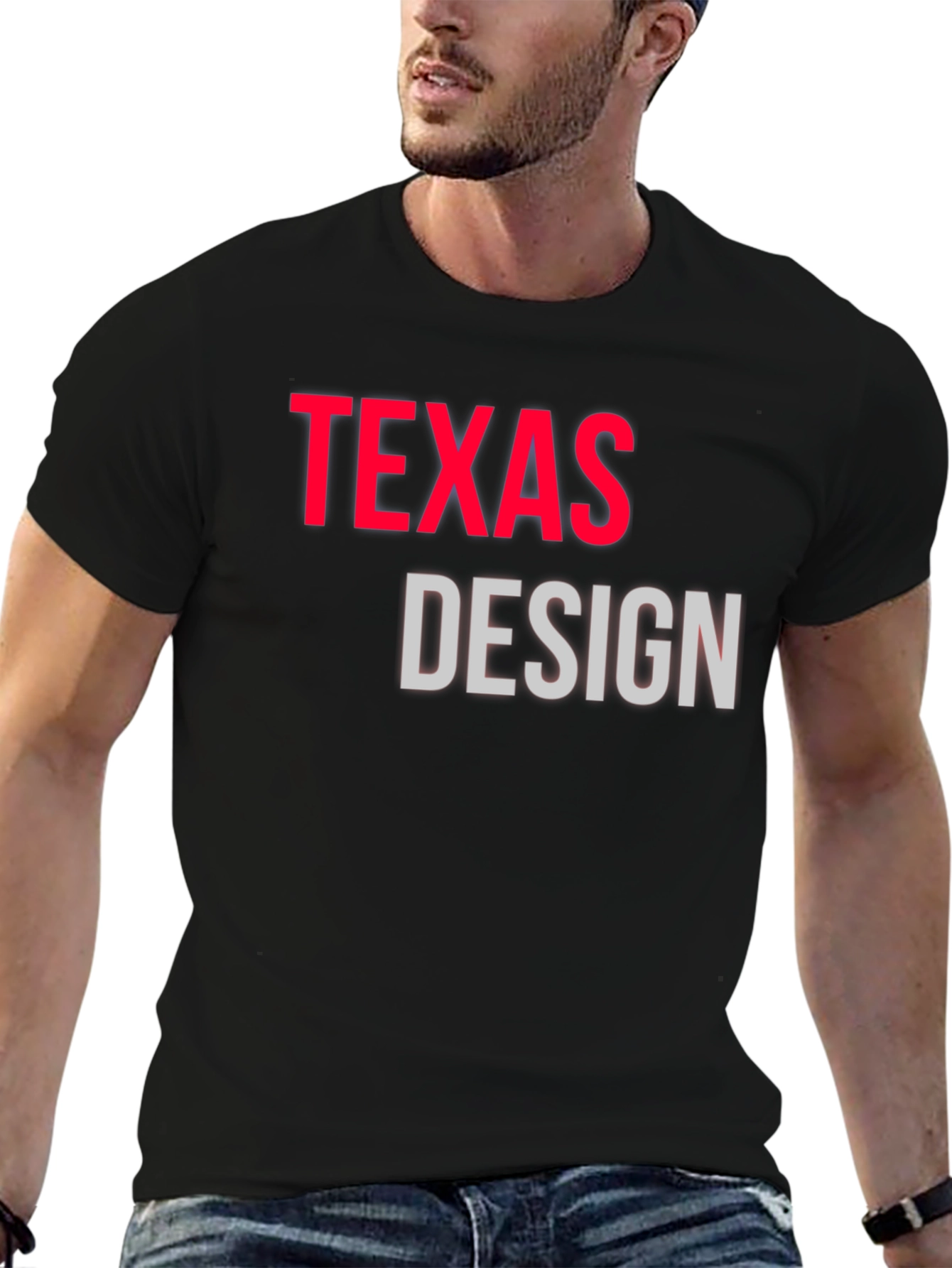 Texas Design Black Graphic Tee Shirt