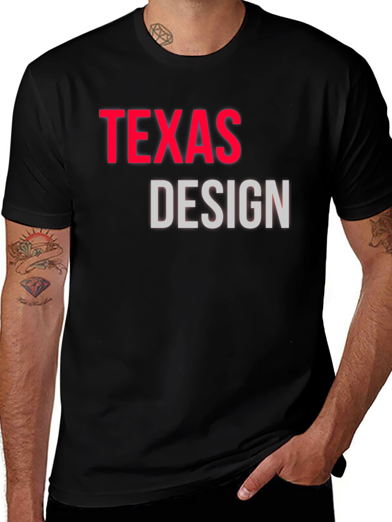 Texas Design Black Graphic Tee Shirt