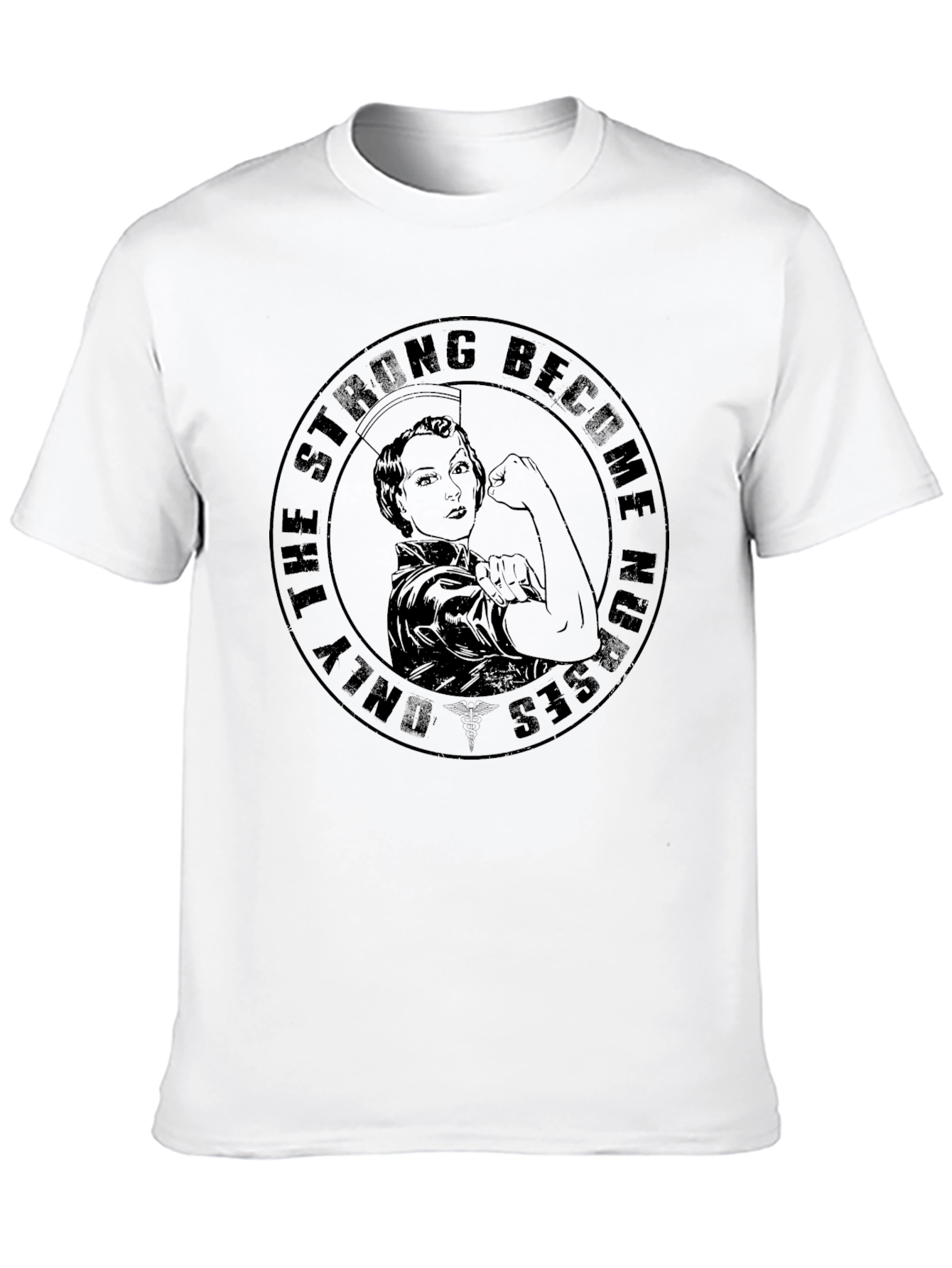 Strong Nurses Graphic Tee - Black Cotton T-Shirt