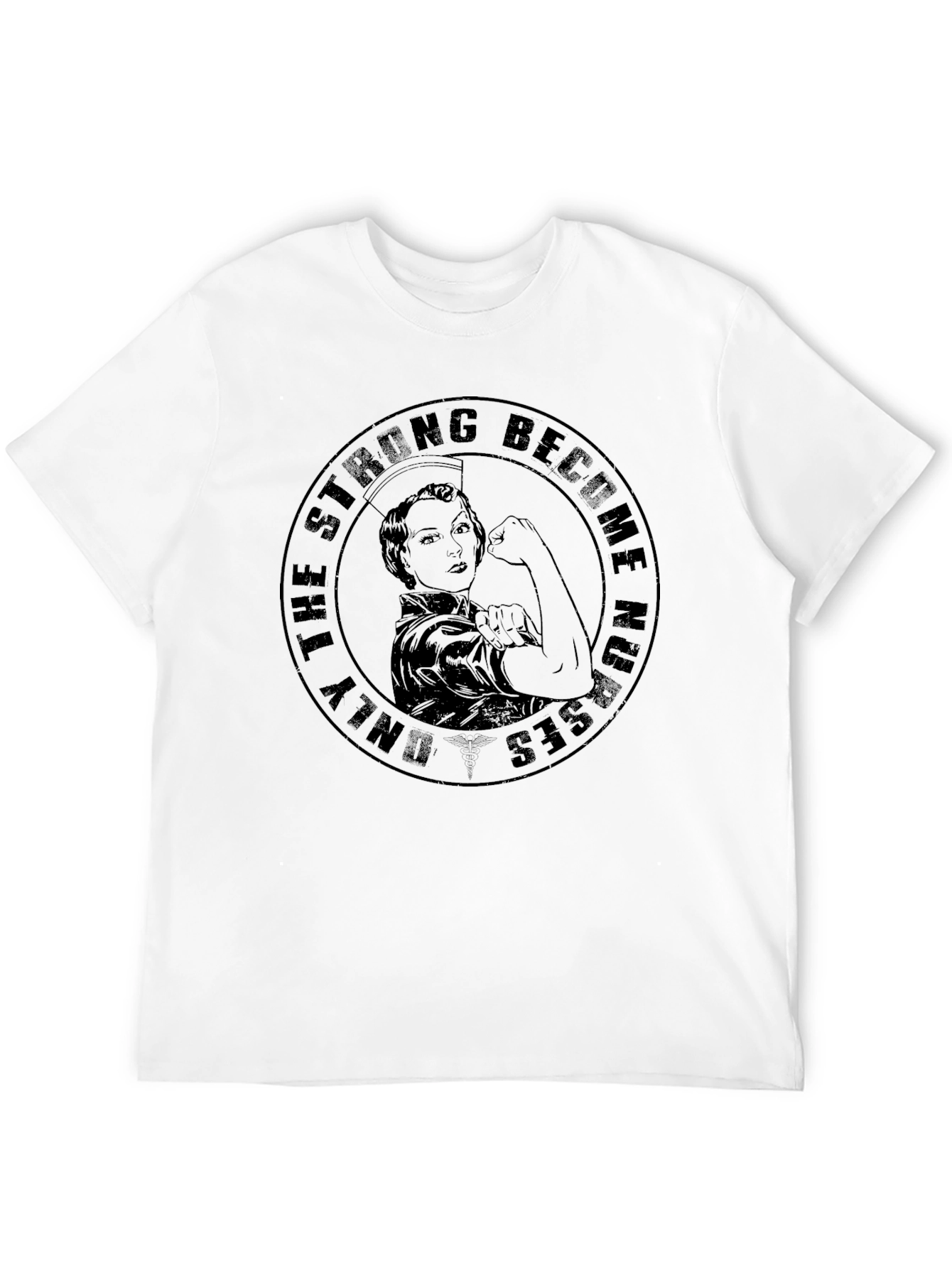 Strong Nurses Graphic Tee - Black Cotton T-Shirt